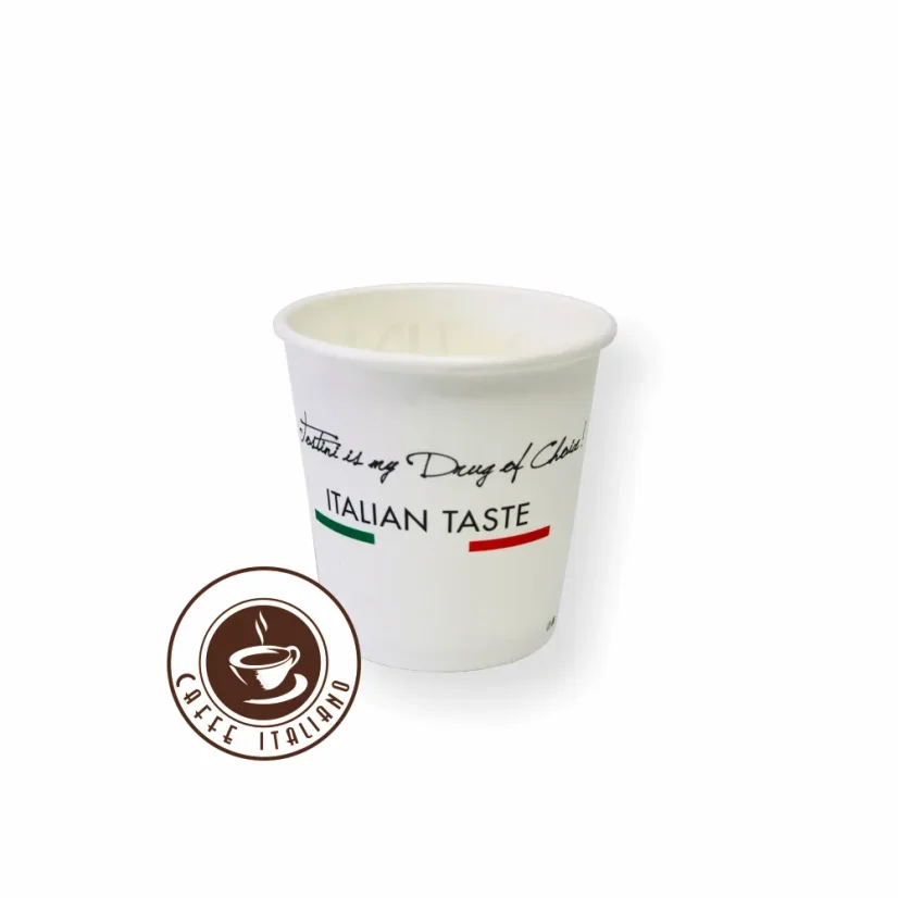 Pahar de hârtie Tostini 100ml 50 buc. – detaliu produs