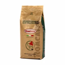 Romcaffe´ Miscela Espresso BIO 1kg – detaliu ambalaj Romcaffe´ Miscela Espresso BIO 1kg – detaliu ambalaj
