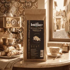 Caffe Intenso Vanilla cafea măcinată 250g – detaliu ambalaj
