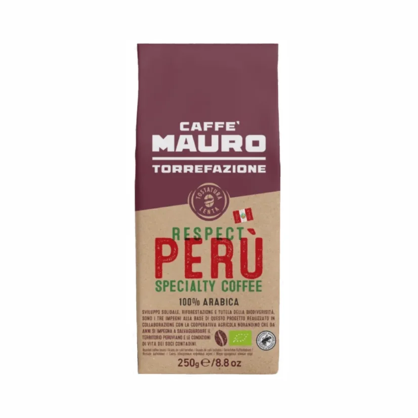 Mauro Respect Peru 100% Arabica cafea boabe 250g Mauro Respect Peru 100% Arabica cafea boabe 250g