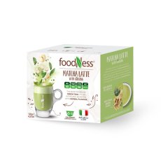 Matcha Latte cu ginseng 10 capsule/12g – detaliu ambalaj Matcha Latte cu ginseng 10 capsule/12g – detaliu ambalaj