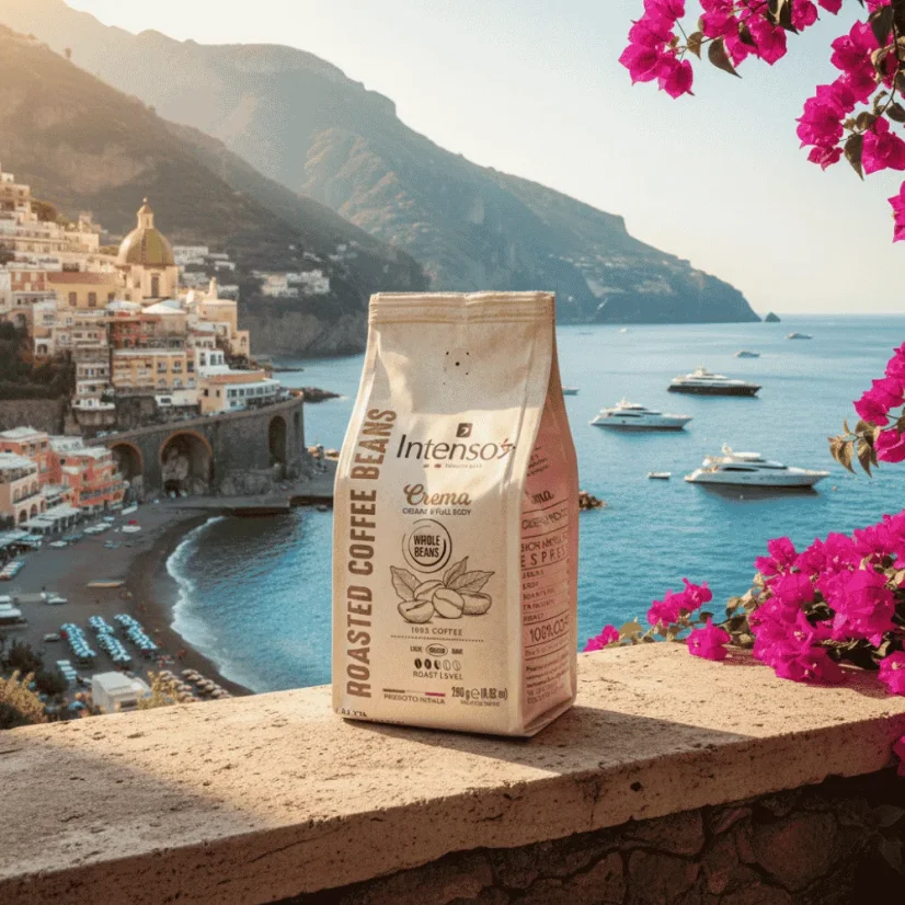 Caffe Intenso Miscela Crema cafea boabe 250g – detaliu ambalaj
