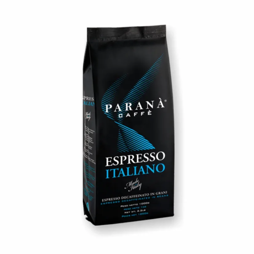 Parana Espresso Italiano 1kg decofeinizată – detaliu ambalaj