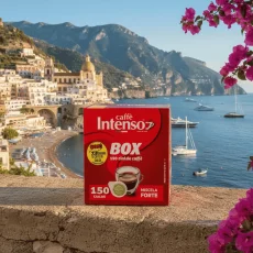 Caffe Intenso Miscela Forte paduri ESE 150 buc. – detaliu ambalaj Caffe Intenso Miscela Forte paduri ESE 150 buc. – detaliu ambalaj