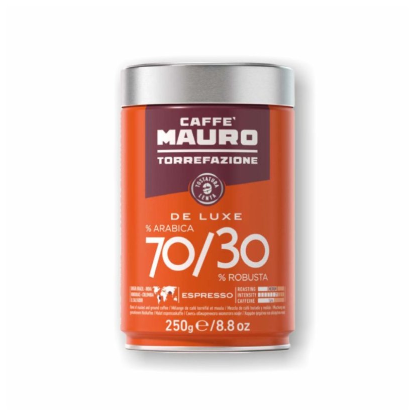 Mauro De Luxe cafea măcinată în cutie metalică 250 g Mauro De Luxe cafea măcinată în cutie metalică 250 g