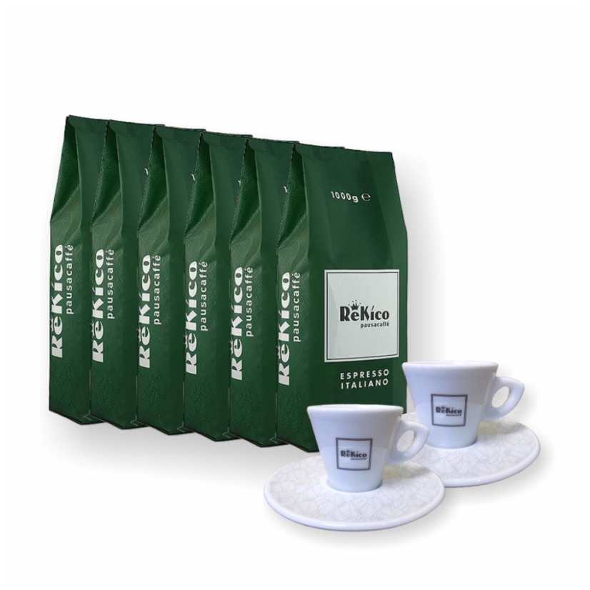 Rekico Flor Blend 6 kg cafea boabe + 2 cești espresso gratuite Rekico Flor Blend 6 kg cafea boabe + 2 cești espresso gratuite
