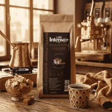 Caffe Intenso Caramel cafea măcinată 250g – detaliu ambalaj