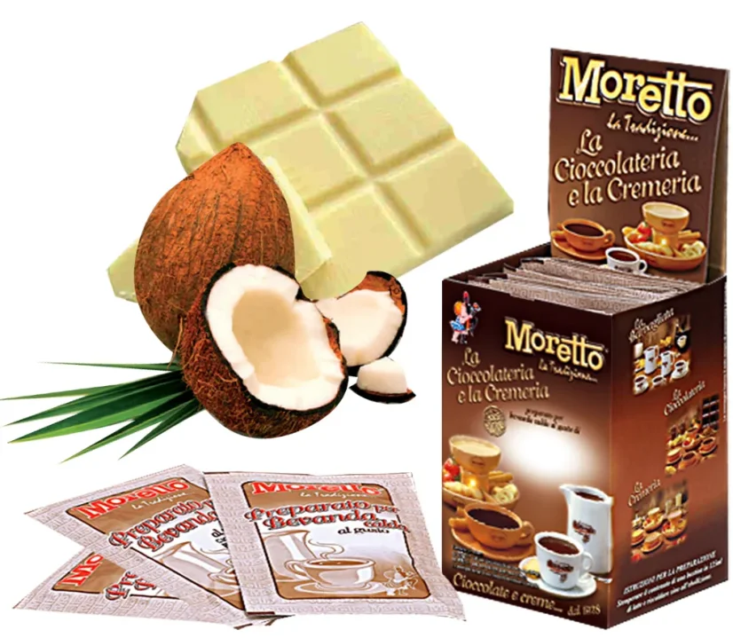 Ciocolată caldă albă cu cocos Moretto Ciocolată caldă albă cu cocos Moretto