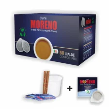 Caffe Moreno set paduri e.s.e. Aroma Dek 50 buc. + pahar + paletină + zahăr Caffe Moreno set paduri e.s.e. Aroma Dek 50 buc. + pahar + paletină + zahăr