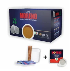 Caffe Moreno set paduri e.s.e. Aroma Top 50 buc. + pahar + paletină + zahăr Caffe Moreno set paduri e.s.e. Aroma Top 50 buc. + pahar + paletină + zahăr